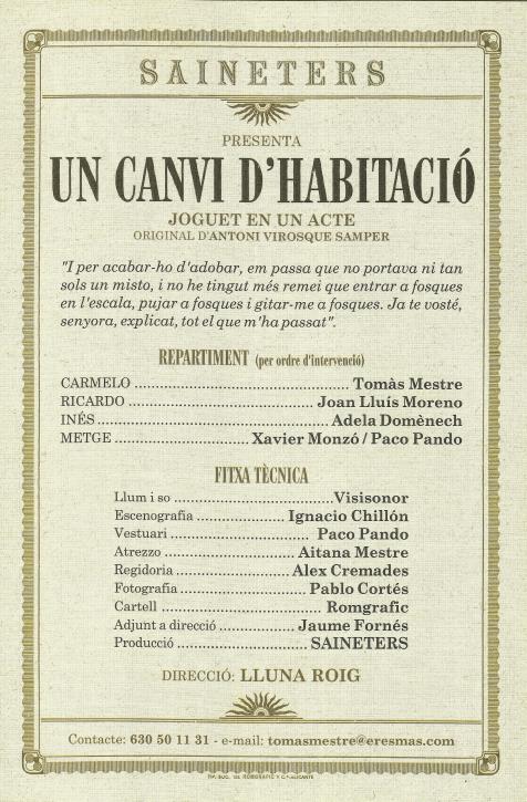 un canvi d'habitació programa 2